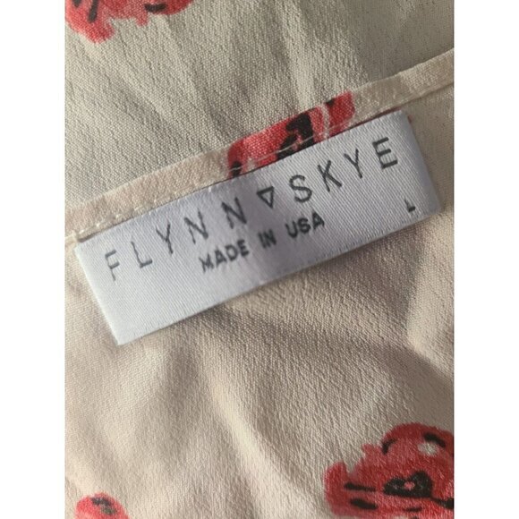 New Flynn Skye That's a Wrap Crop Wrap Top Womens L Red Floral Rayon - Picture 8 of 8